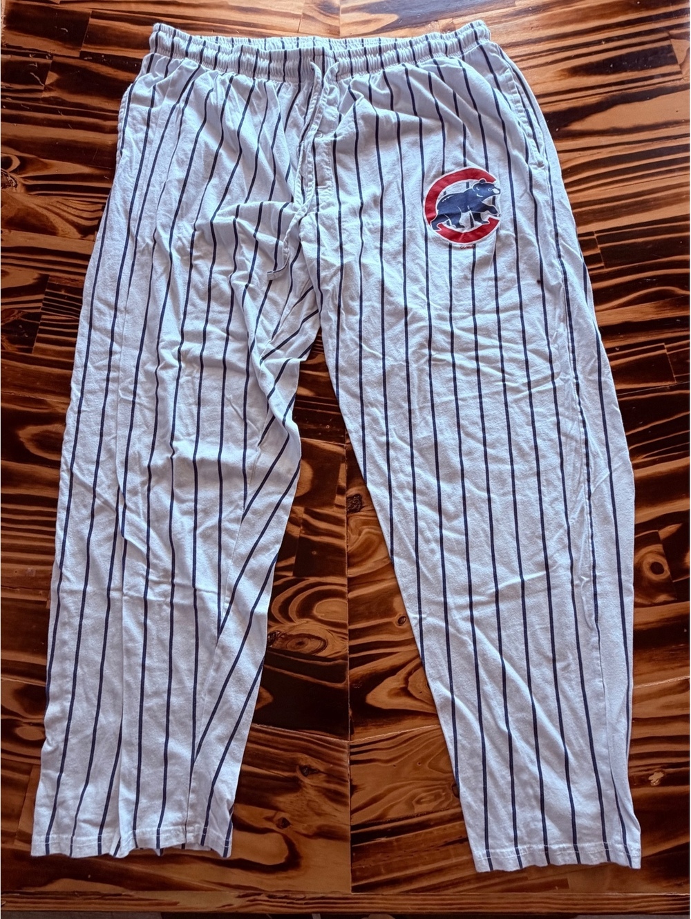 Concepts Sport Chicago Cubs Pinstripe Men's Casual Pants White Blue Cotton Size